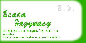 beata hagymasy business card